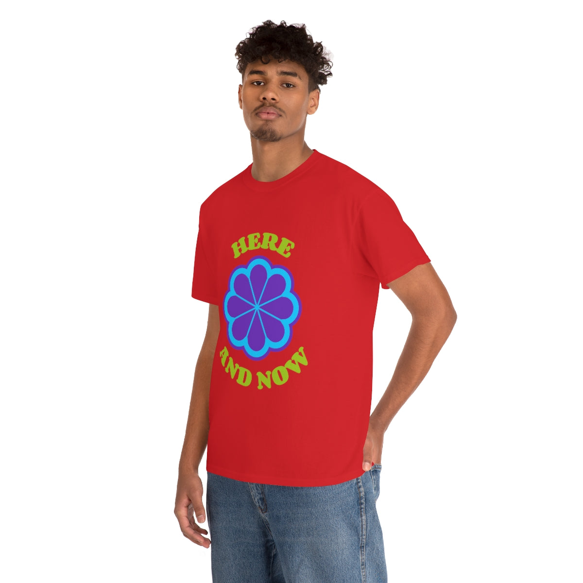 Here And Now Flower Unisex Heavy Cotton Tee