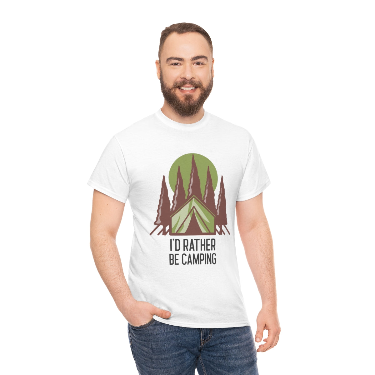 I'd Rather Be Camping Unisex Heavy Cotton Tee