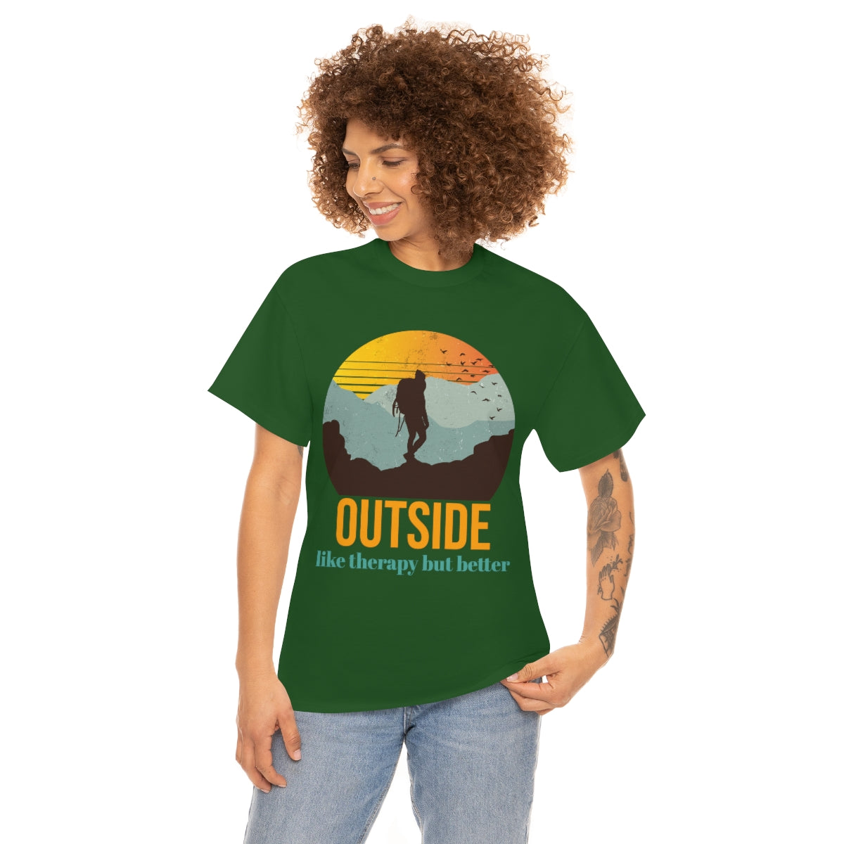 Outside, like therapy but Better Unisex Heavy Cotton Tee